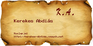 Kerekes Abdiás névjegykártya